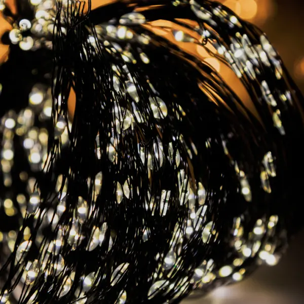 Гирлянда LED 200 см, 480 светодиодов, теплый белый свет, прозрачный кабель питания 3 м