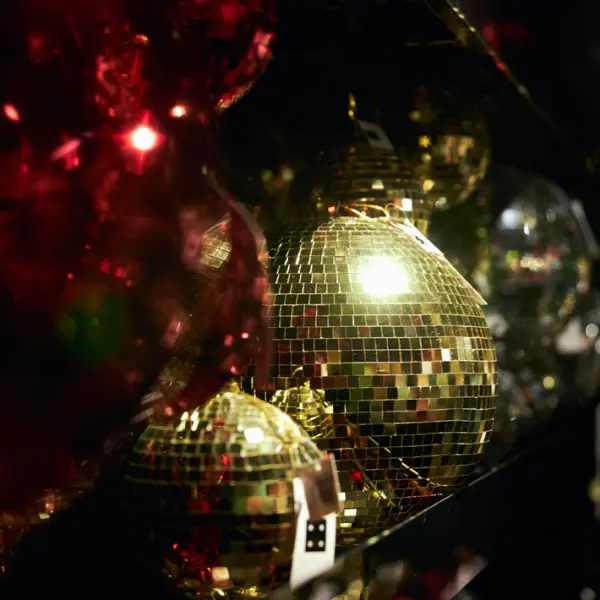 Шар ДИСКО D30 см, зеркальный, пенопласт, золотой