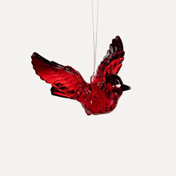 Подвес ПТИЦА 12х8 см, акрил, красный