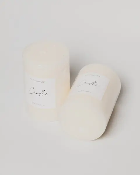 Набор свечей столбики в коробке, 7х10 см, 2 шт, воск, белый