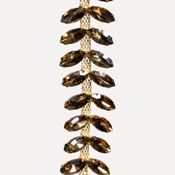 Подвес с кристаллами H12 см, металл, стекло, золотой