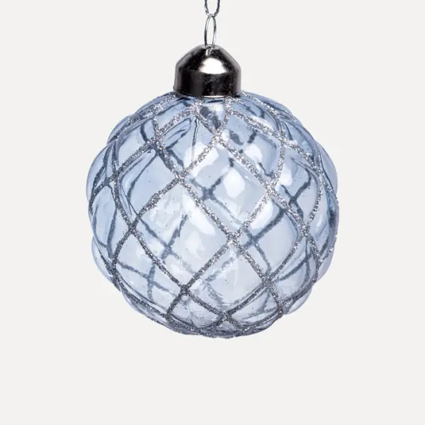 Шар D10 см, стекло, голубой