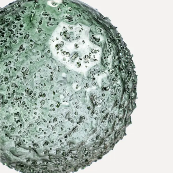 Шар D8 см, стекло, прозрачный, бирюзовый