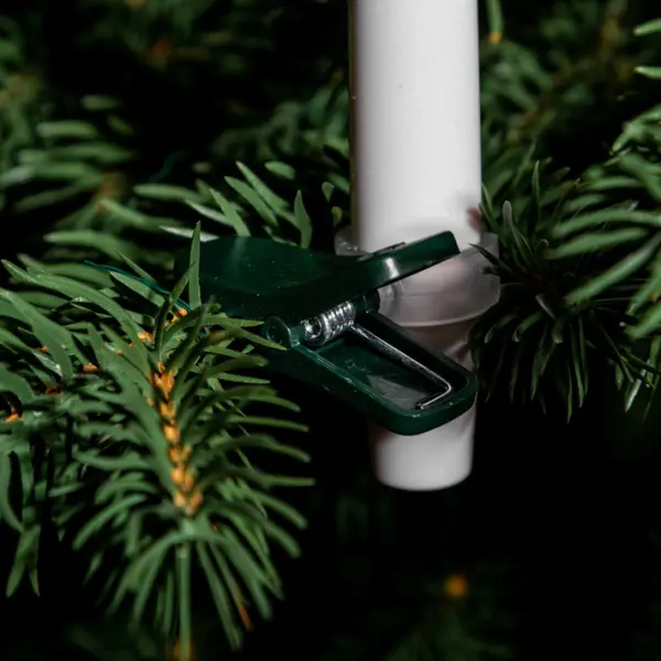 Набор светодиодных свечей на клипсе, 10 шт, 1,5х16 см, пластик, белый