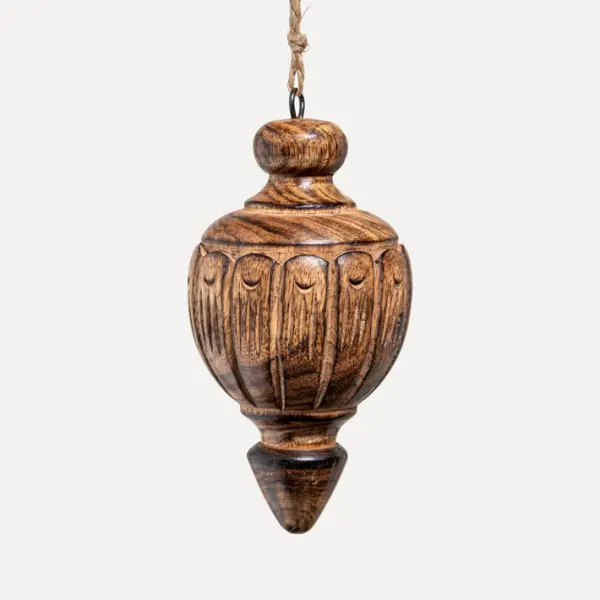 Подвес 6x12 см, дерево, коричневый, золотой