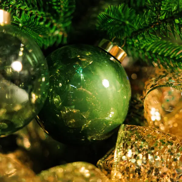 Шары в наборе D8 см, 9 шт, пластик, зеленый