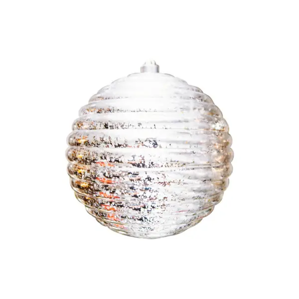 Шар D20 см, пластик, серебряный