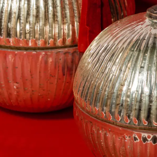 Ароматическая свеча ГЛИНТВЕЙН, ребристая, 20 см, стекло, золотой