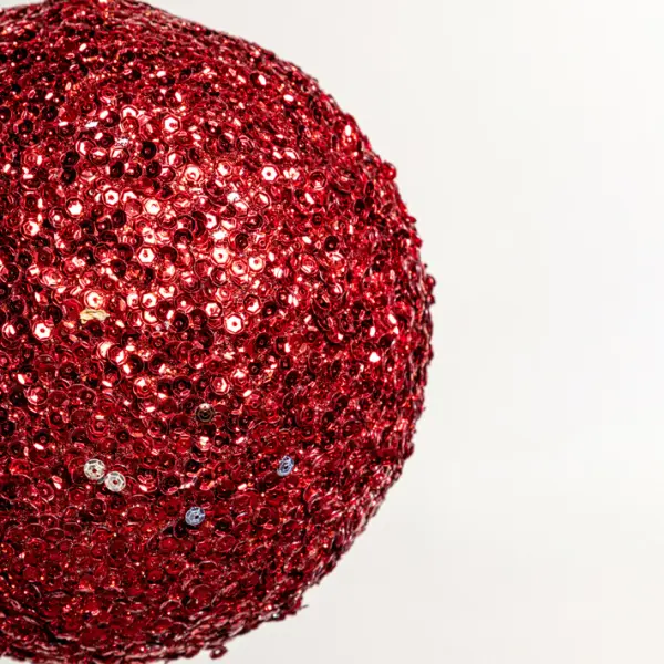 Шар D15 см с пайетками, пенопласт, красный, АУТЛЕТ