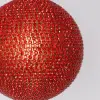 Шар D12 см c кристаллами, пластик, стекло, красный