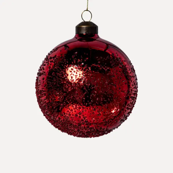 Шар D10 см, стекло, красный