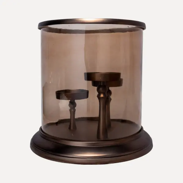 Подсвечник с колбой 32x30 см, металл, бронзовый