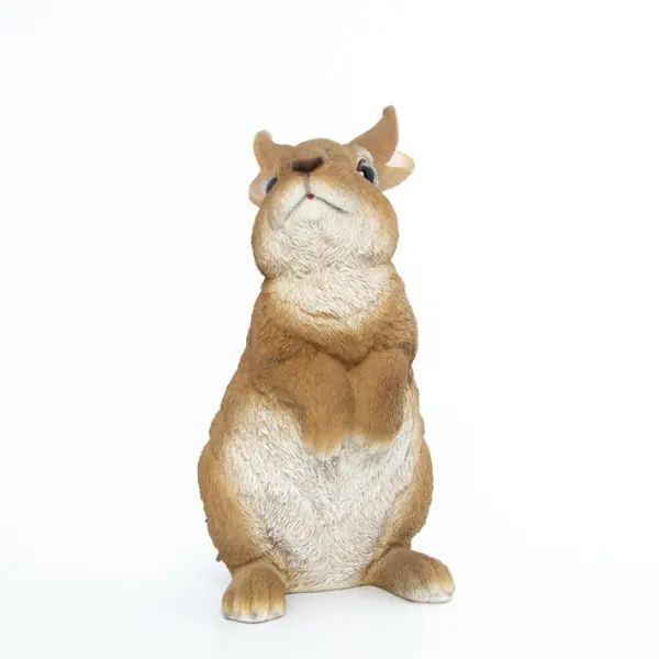 Фигура ЗАЯЦ 16х13х26 см, полирезин, рыжий