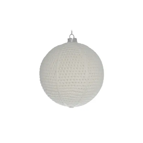 Шар ручной работы #1 D10 см, текстиль, белый
