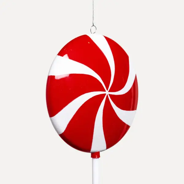 Подвес ЛЕДЕНЕЦ КРУГ H66 см, пластик, белый, красный