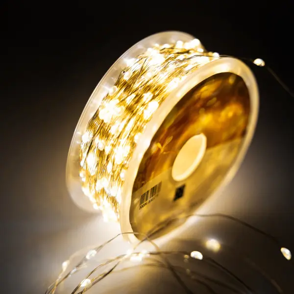 Гирлянда РОСА, L200 м, в бобине, пластик, металл, белый