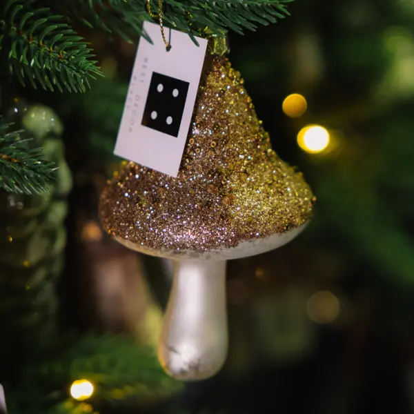 Подвес ГРИБ 8х8х12 см, стекло, золотой