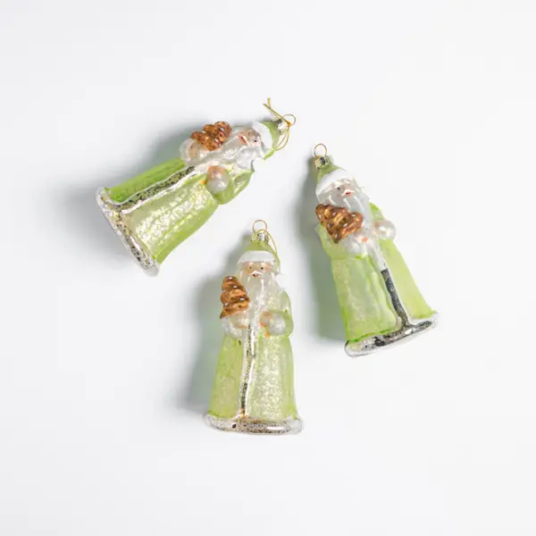 Подвес ДЕД МОРОЗ 8х7х15 см, стекло, светло-зеленый