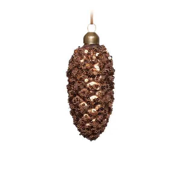 Подвес ШИШКА H10 см, стекло, коричневый