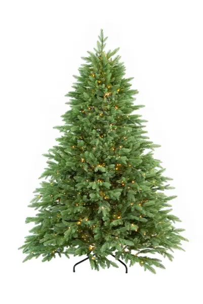 Ель искусственная с лампочками РОМАНОВСКАЯ Н180 см, пластик, металл, зелёный