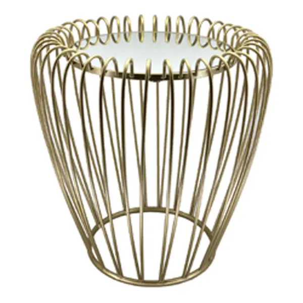 Стол с зеркальным верхом 49х50 см,   металл, золотой