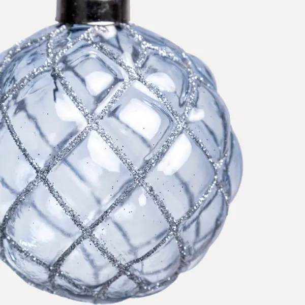 Шар D8 см, стекло, голубой