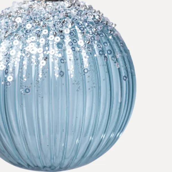 Шар D10 см, стекло, голубой