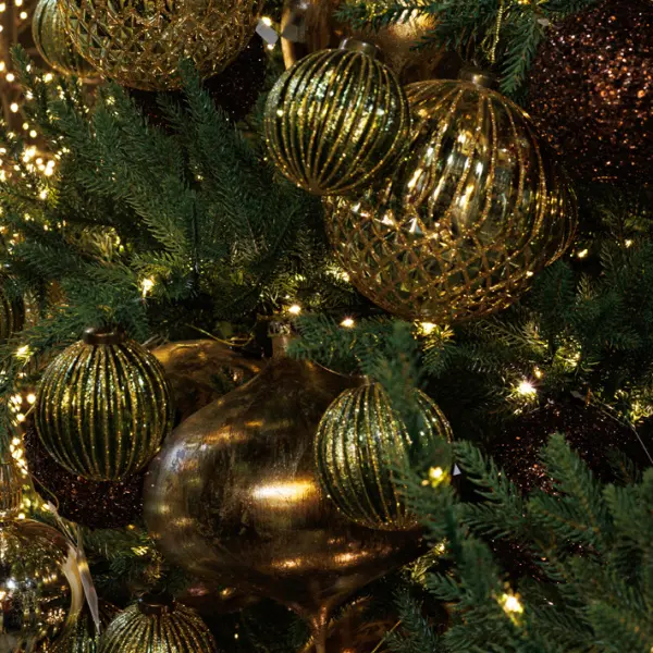 Ель искусственная с лампочками ЛЕСНАЯ СИМФОНИЯ ELITE H210 см, пластик, металл, зеленый