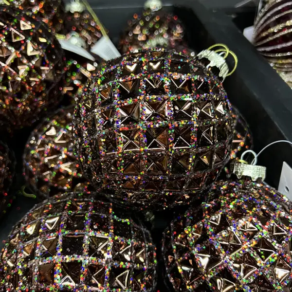 Шар D10 см, стекло, винный