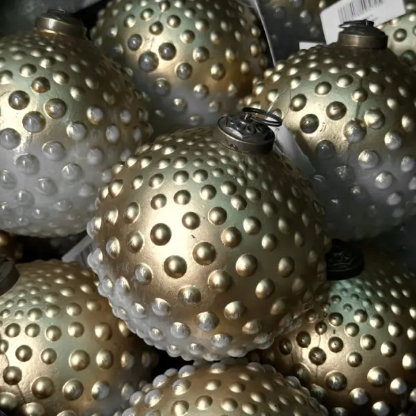 Шар D10 см, стекло, золотой, белый