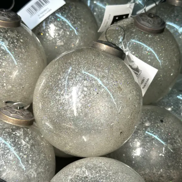 Шар D10 см, стекло, белый