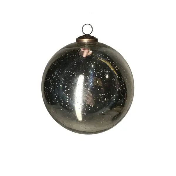 Шар D15 см, стекло, серебряный