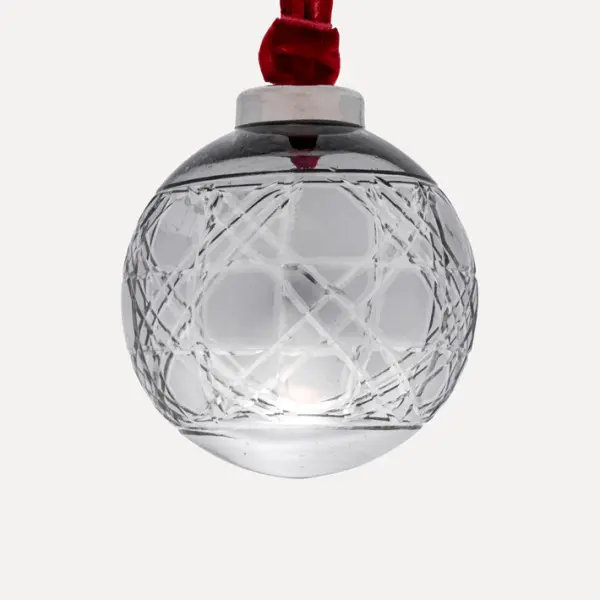 Шар D8 см, стекло, серебряный