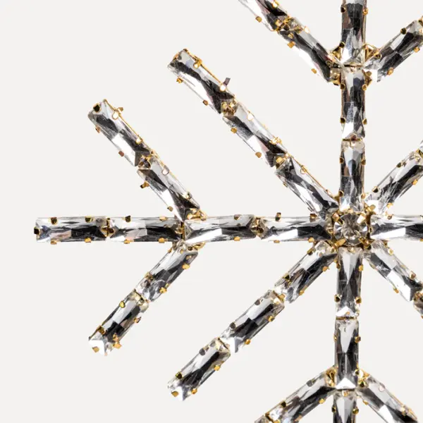 Подвес СНЕЖИНКА с кристаллами D15 см, стекло, металл, серебряный