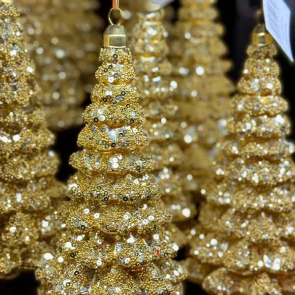 Подвес ЕЛКА H19 см, стекло, золотой