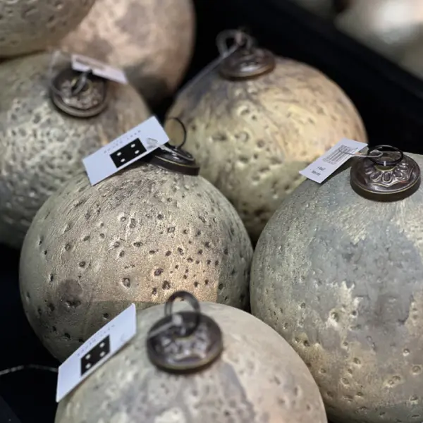 Шар D12 см, стекло, серебряный