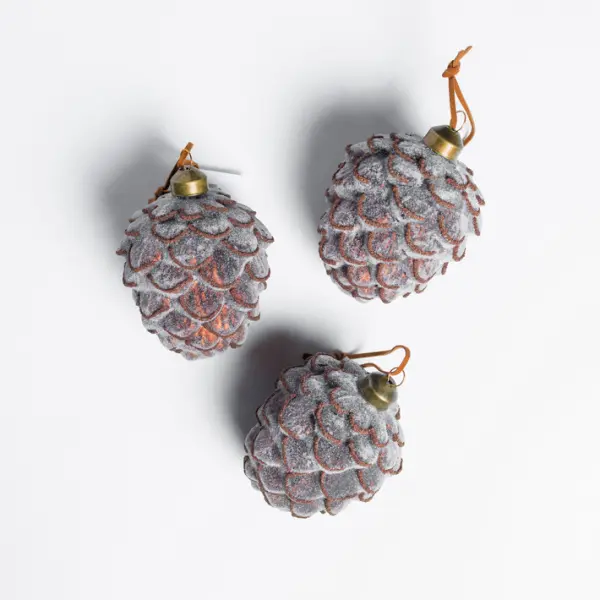 Подвес ШИШКА H8 см, стекло, коричневый