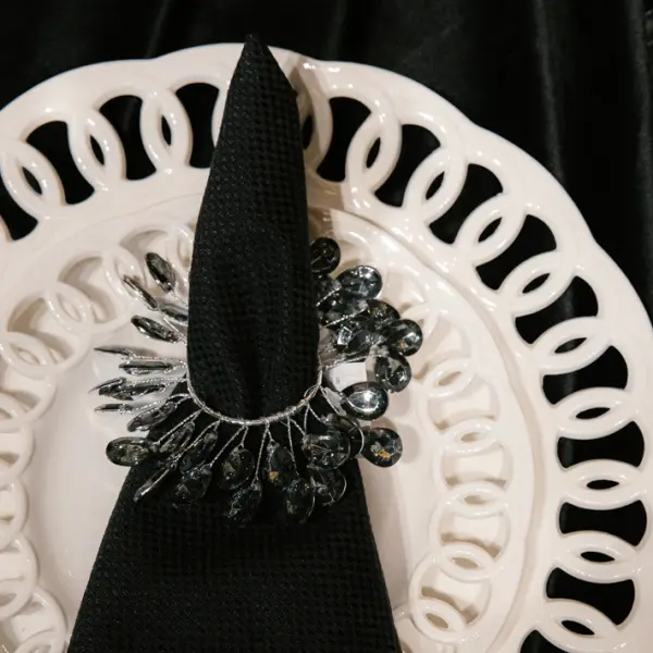 Подвес КОЛЬЦО D12 см из кристаллов, акрил, темно-серебряный