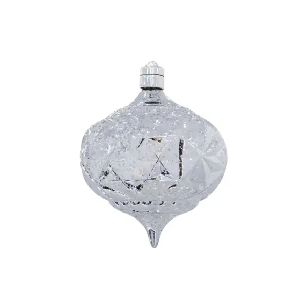 Шар LED КАПЛЯ H15 см, пластик, серебряный