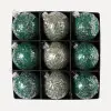Шары с пайетками в наборе D8 см, 9 шт, стекло, зелёный