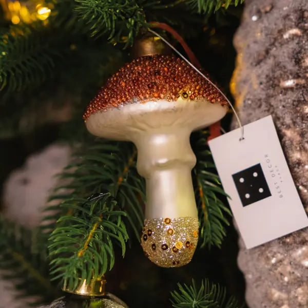 Подвес ГРИБ H9 см, стекло, коричневый