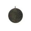 Шар D10 см с кристаллами и плетеным шнуром, пластик, стекло, черный, радужный