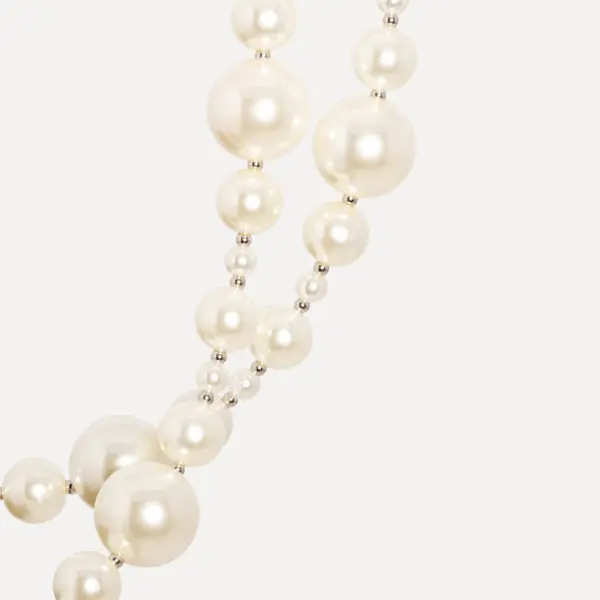 Гирлянда из бус L180 см, белый, пластик