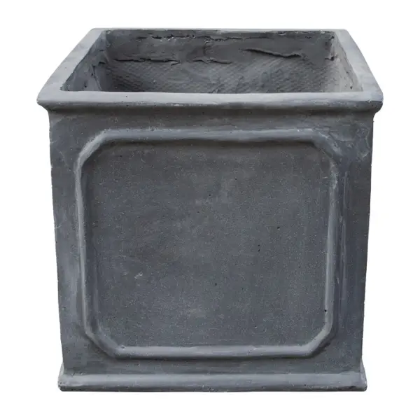 Кашпо 30,5х30,5х30 см, фибергласс, серый