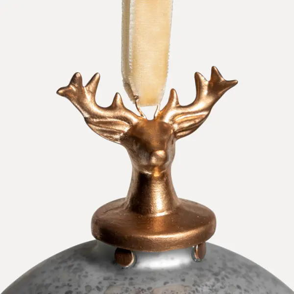 Шар D15 см, стекло, серый