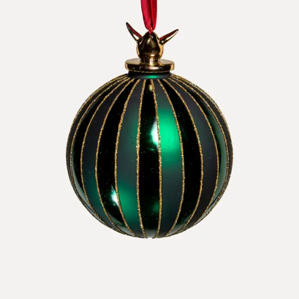 Шары в наборе D10 см, 3шт, стекло, зеленый