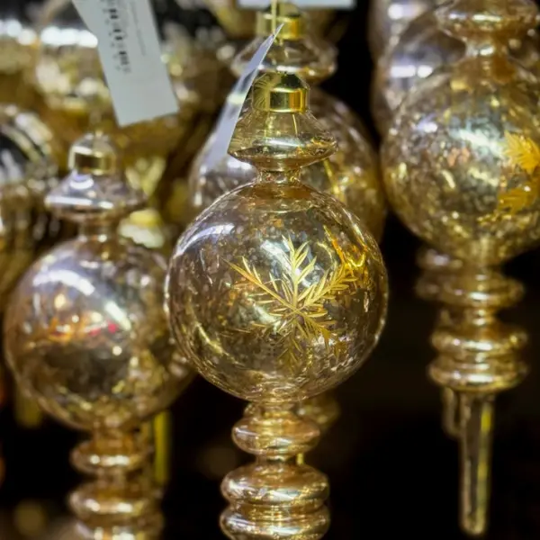 Подвес H29 см, стекло, золотой