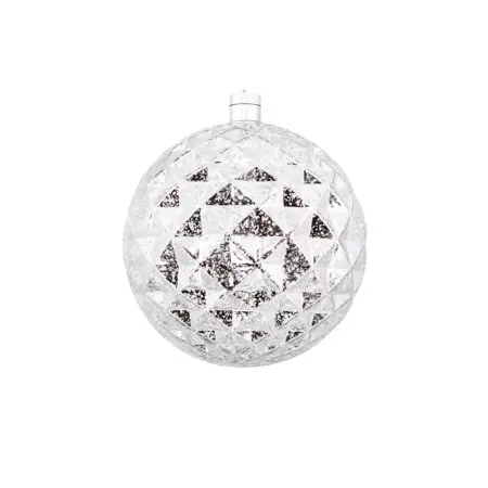 Шар LED D20 см, пластик, серебряный