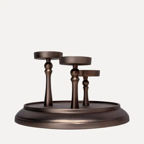 Подсвечник с колбой 32x30 см, металл, бронзовый