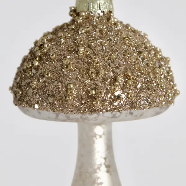 Подвес ГРИБ 7х7х11 см, стекло, темно-золотой